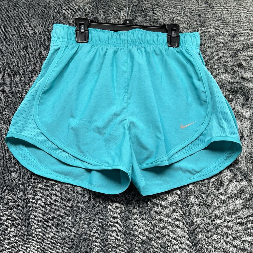 Nike Womens Size S Blue Dri Fit Tempo Mid Rise Brief Athletic Shorts
